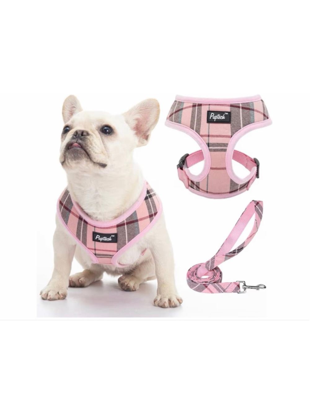 NEW PUPTECK Soft Mesh Dog Harness Leash Set Pet Puppy Cat Comfort Padded Vest L
